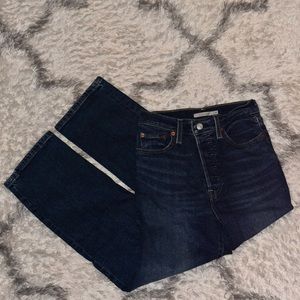 Levi's ribcage straight dark denim jeans size 25